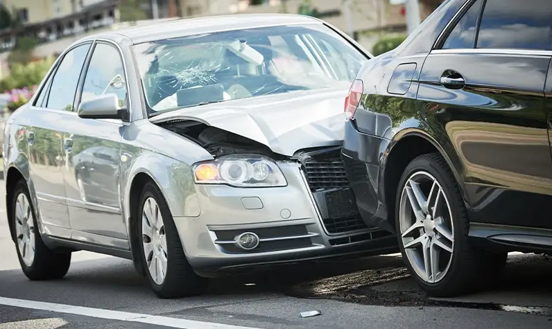 a car rear-ended by another car
